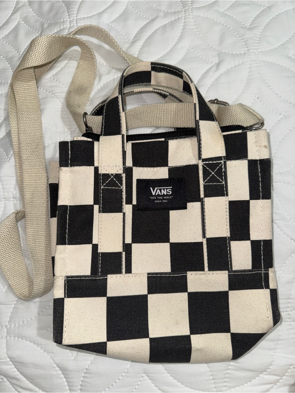 Vans Checkerboard Crossbody Bag - Black & Cream